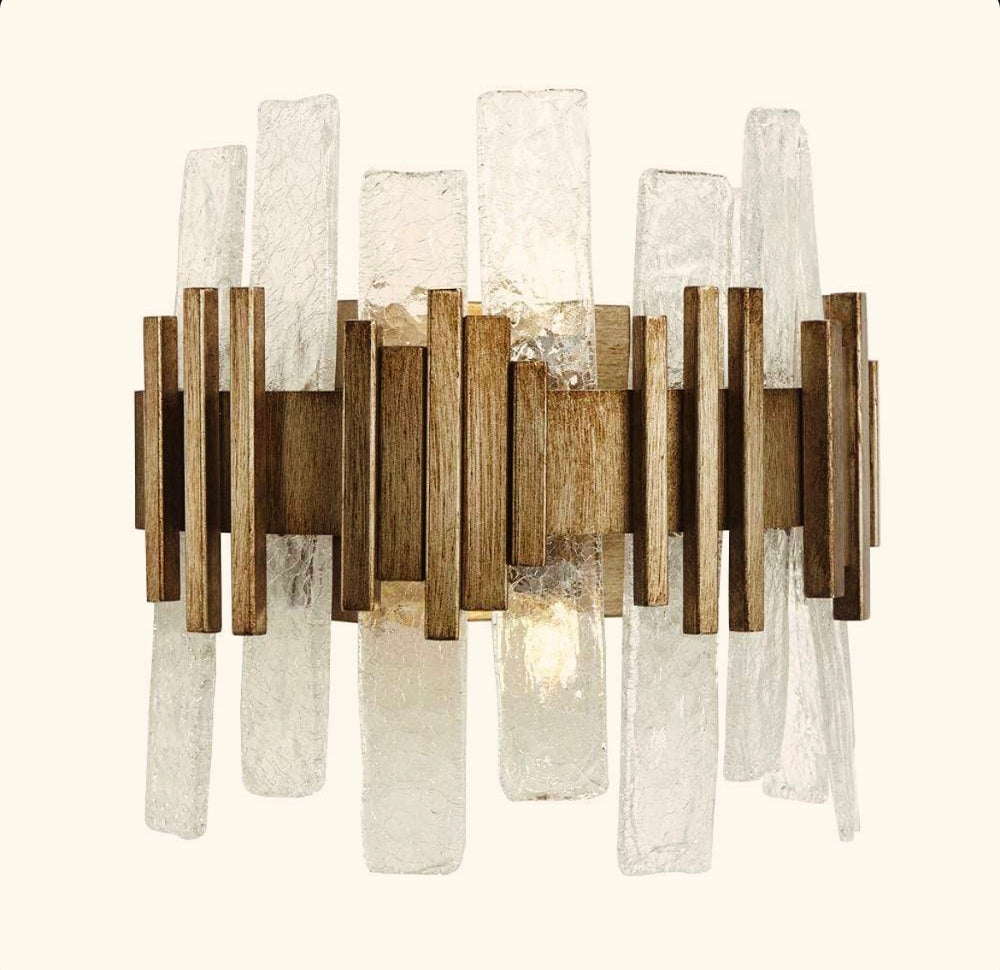 Decolight Saphie Wall Light  Gold Brush and Glass