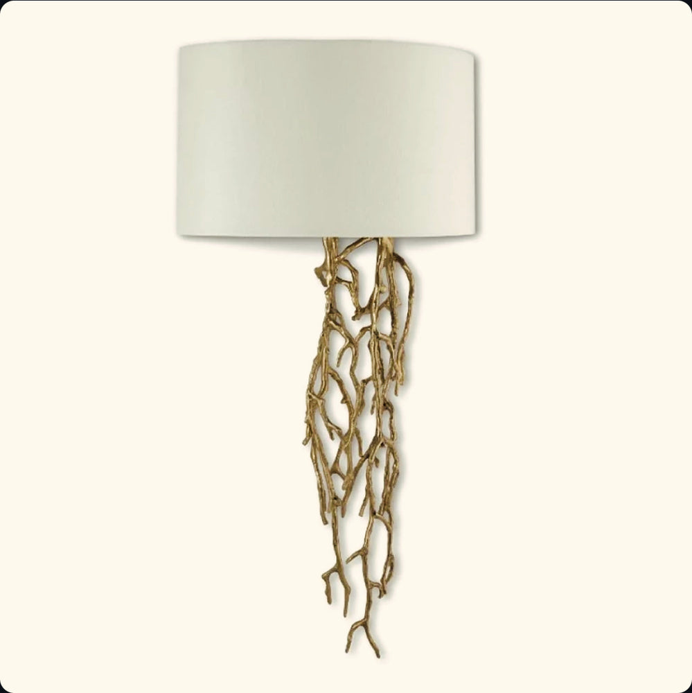 Decolight Brindle Branching Artisan Brass Wall Light