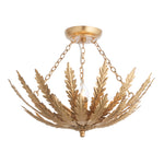 Decolight Hampton Gold Leaf Semi Flush Ceiling Light