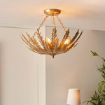 Decolight Hampton Gold Leaf Semi Flush Ceiling Light