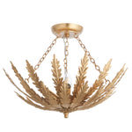 Decolight Hampton Gold Leaf Semi Flush Ceiling Light