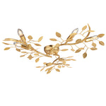 Decolight Gold Branching Leaf 6 Light Semi Flush Ceiling Light