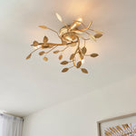 Decolight Golf Leaf Branching Semi Flush Ceiling Light 3 Light