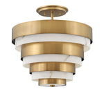 Quintiesse Echelon 3 Light Semi-flush Mount Heritage Brass